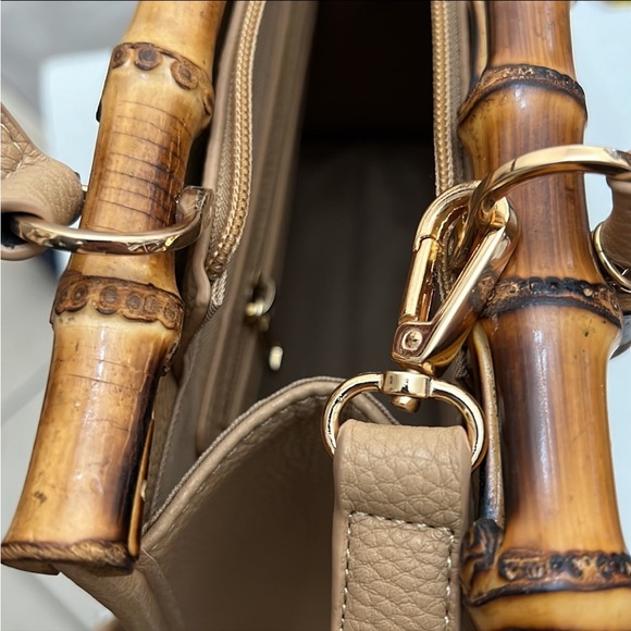 Sondra Roberts Weaved Fringed Bamboo Shoulder Bag Handbag - Picture 7 of 12